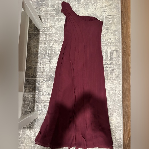 White by Vera Wang long chiffon burgundy wine berry maroon gown size 12. - Picture 5 of 5